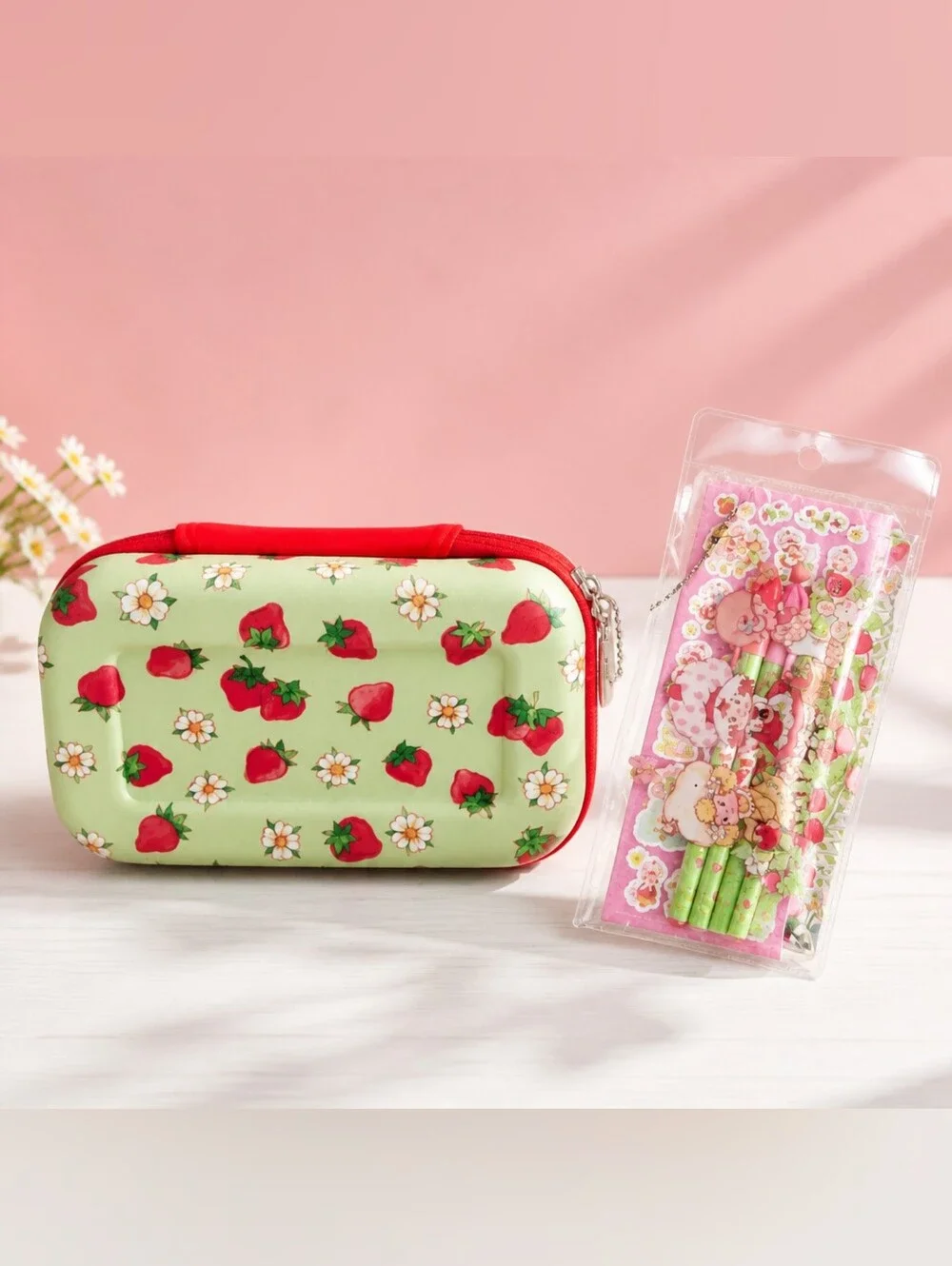 Strawberry Shortcake Pencil Case & Writing Set NWT